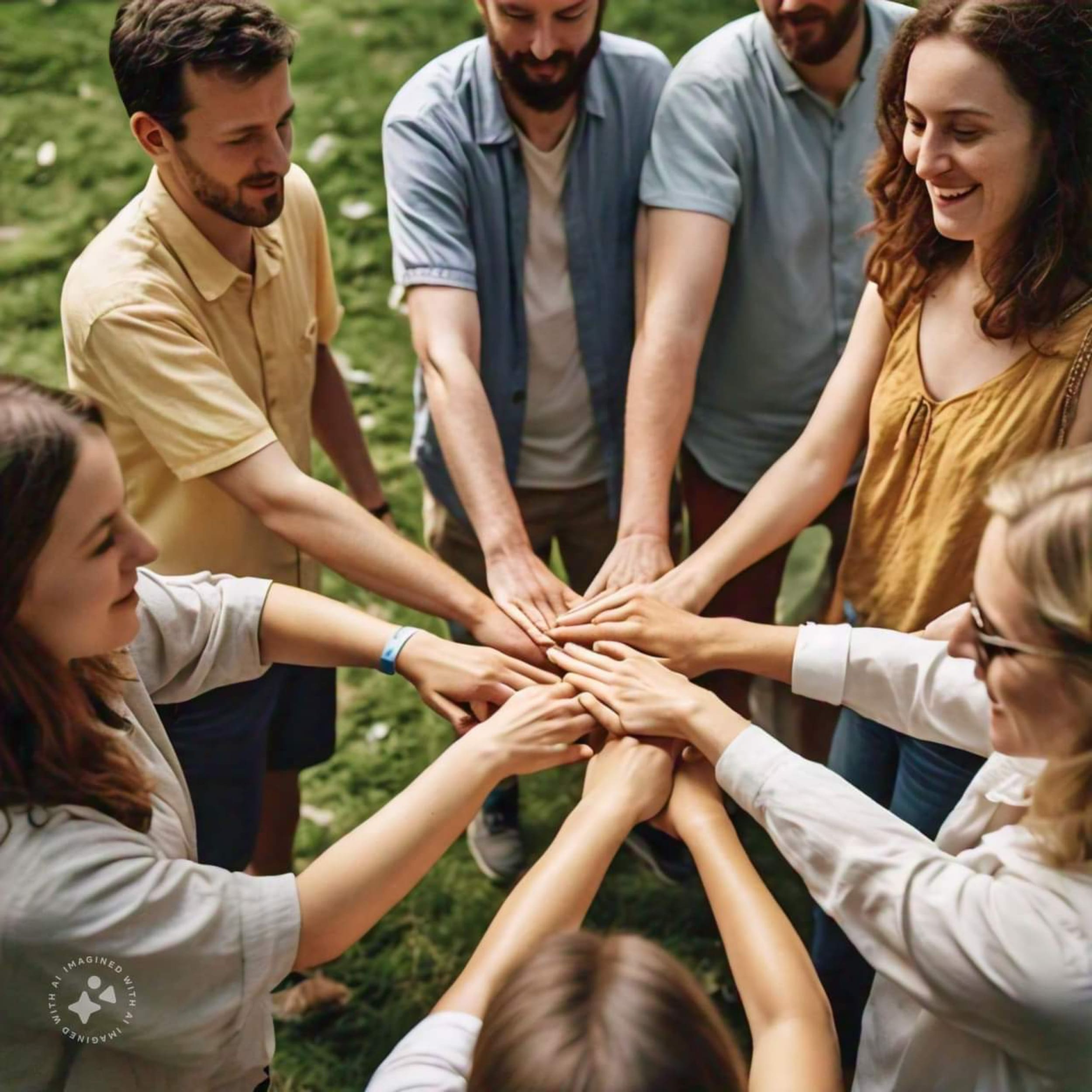Produktivität und Burnout im Team – Mitarbeitende diskutieren während eines Teambuilding-Events über Zusammenarbeit und Kommunikation